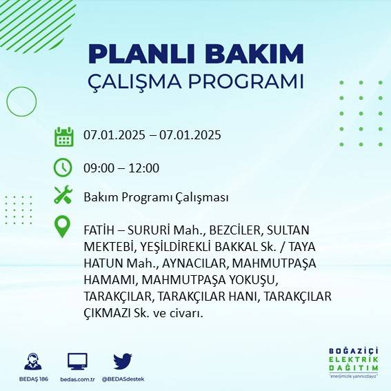 İstanbul'un neredeyse her ilçesinde elektrik kesintileri yaşanacak: BEDAŞ duyurdu 29